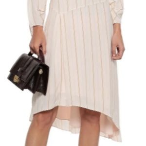 Joie Gabisa Striped Blouson Asymmetric Midi Dress